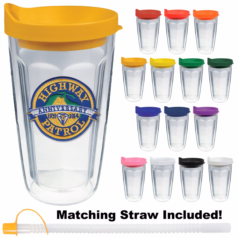 16oz Thermal Dual Walled Travel Tumbler - Embroidered Emblem