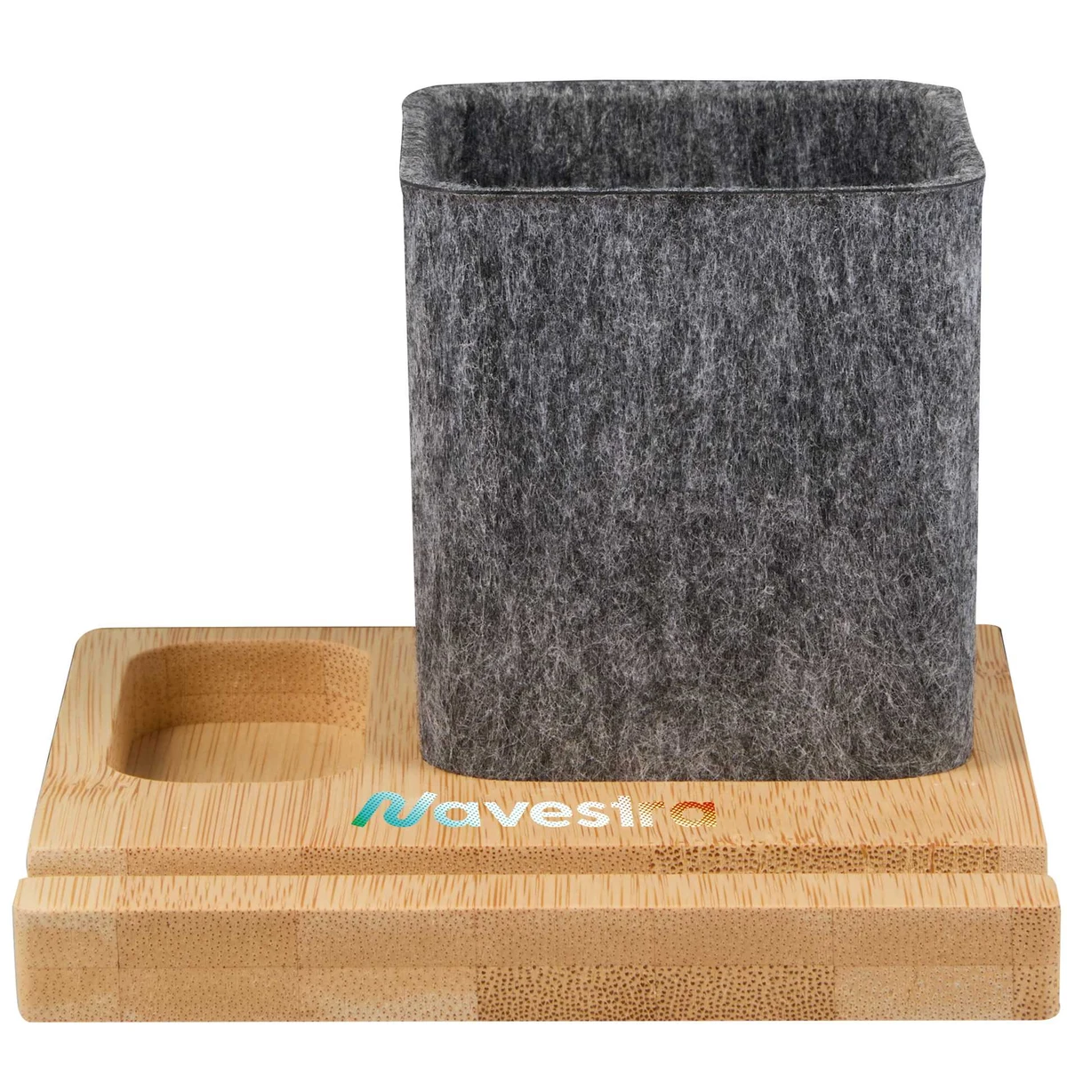 Recycled Felt & Bamboo Pen Holder 1