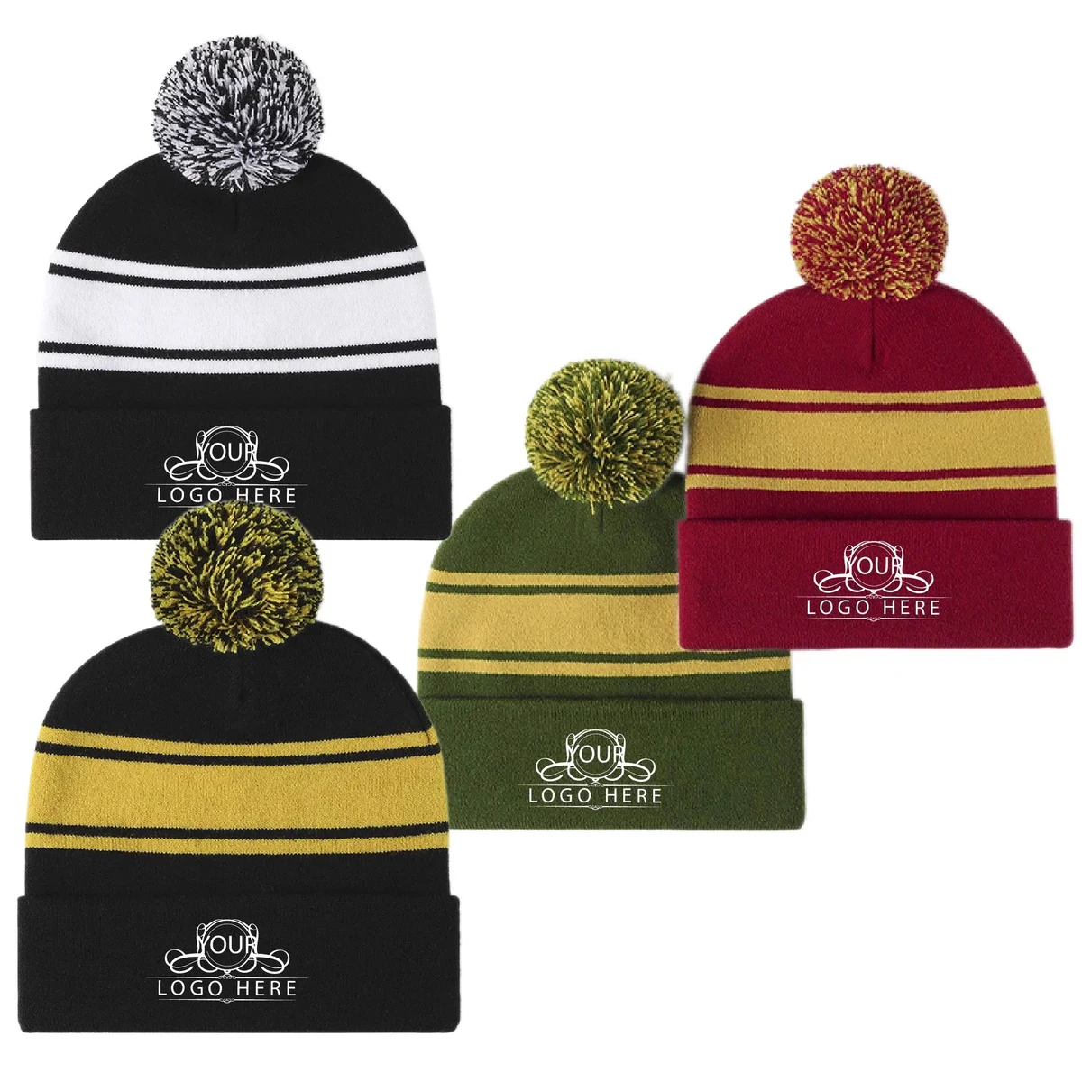 Pom-Pom Knit Beanie 1