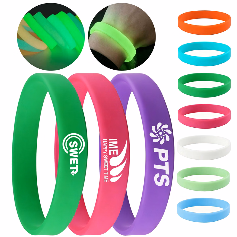 Glow In the Dark Screen Printed Silicone Bracelet