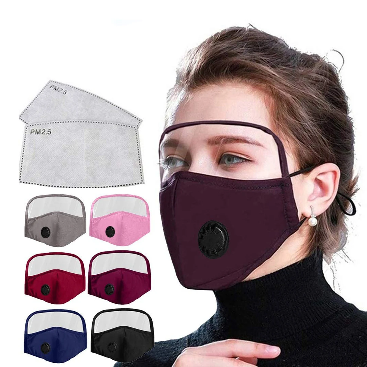 Cotton Face Mask With Eyes Shield And Filter Pocket 1