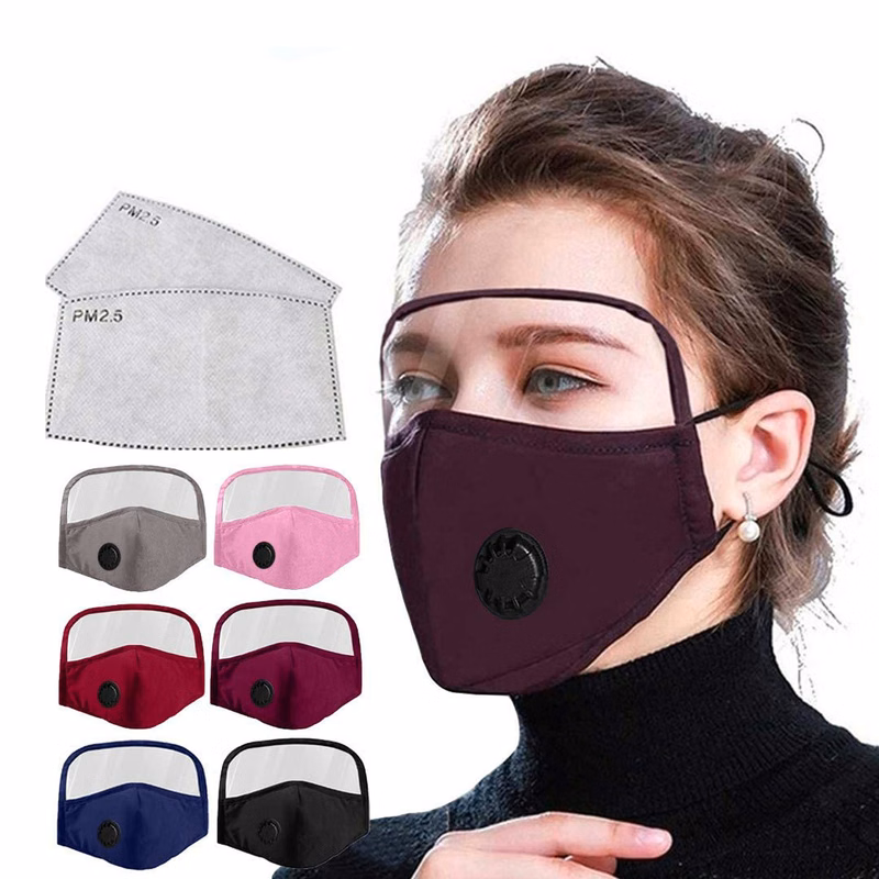 Cotton Face Mask With Eyes Shield And Filter Pocket