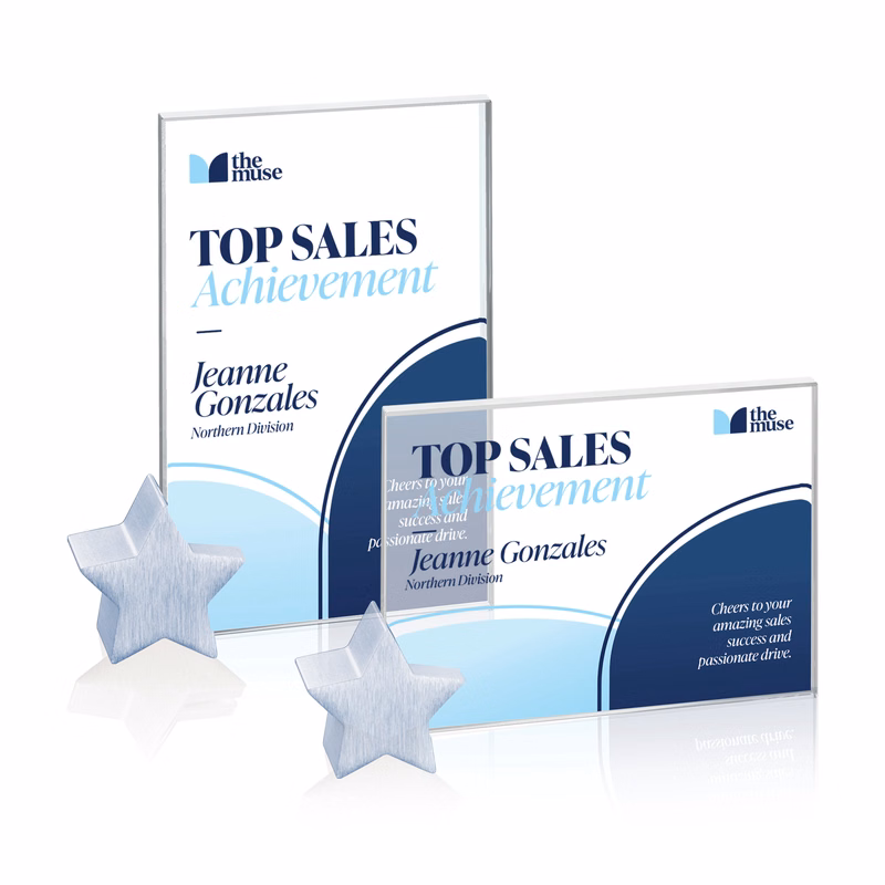 Bermuda VividPrint™ Award - Starfire/Silver Star
