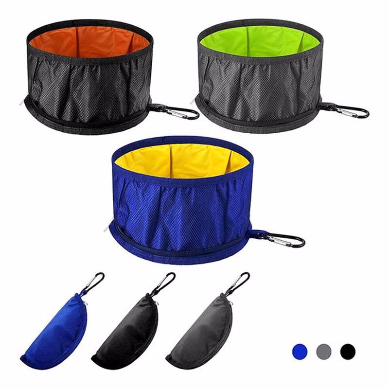 36oz Collapsible Pet Travel Bowls With Zipper And Climbing H