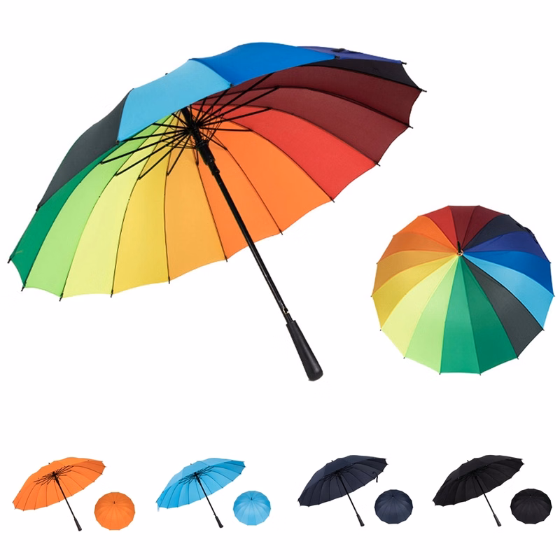 Multi-Color Straight Rainbow Umbrella