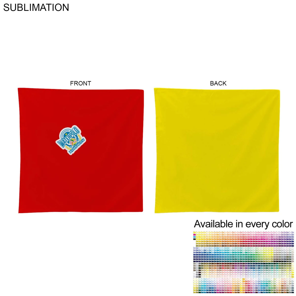2-Tone Double Sided Bandana, 22x22, Sublimated Edge to Edge 2 sides 1