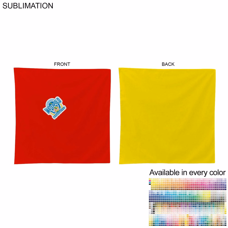 2-Tone Double Sided Bandana, 22x22, Sublimated Edge to Edge 2 sides