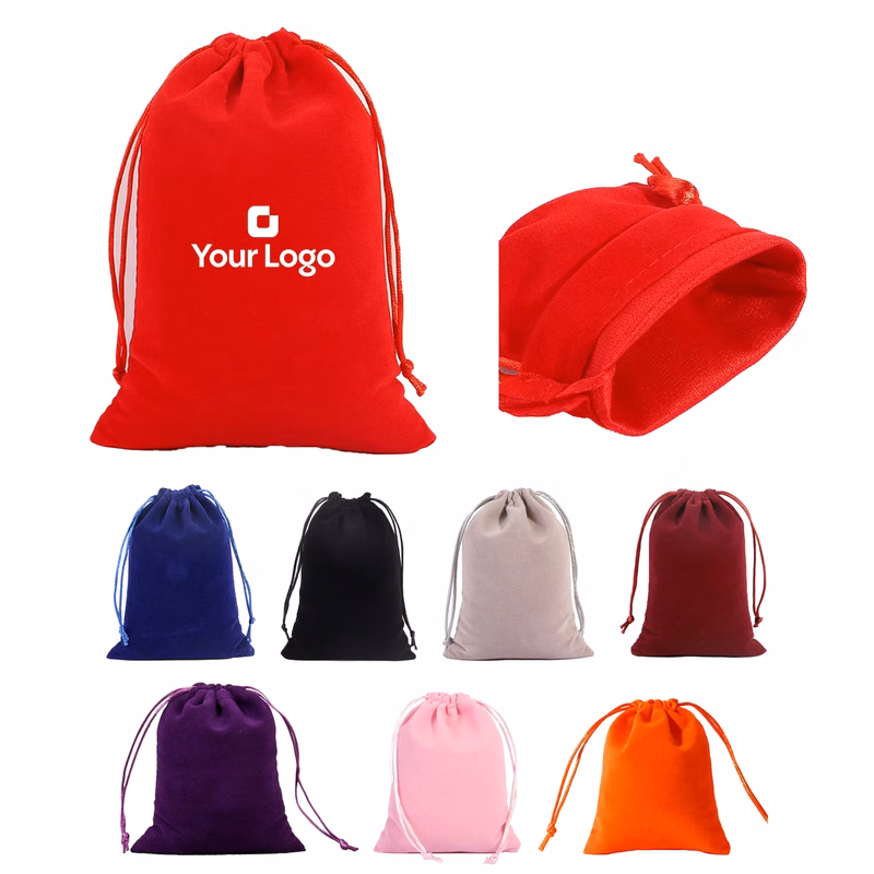 Velvet Drawstring Pouch for Jewelry Storage Bag