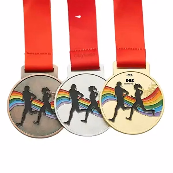 Metal Gold Winner Award with Ribbons for Sports