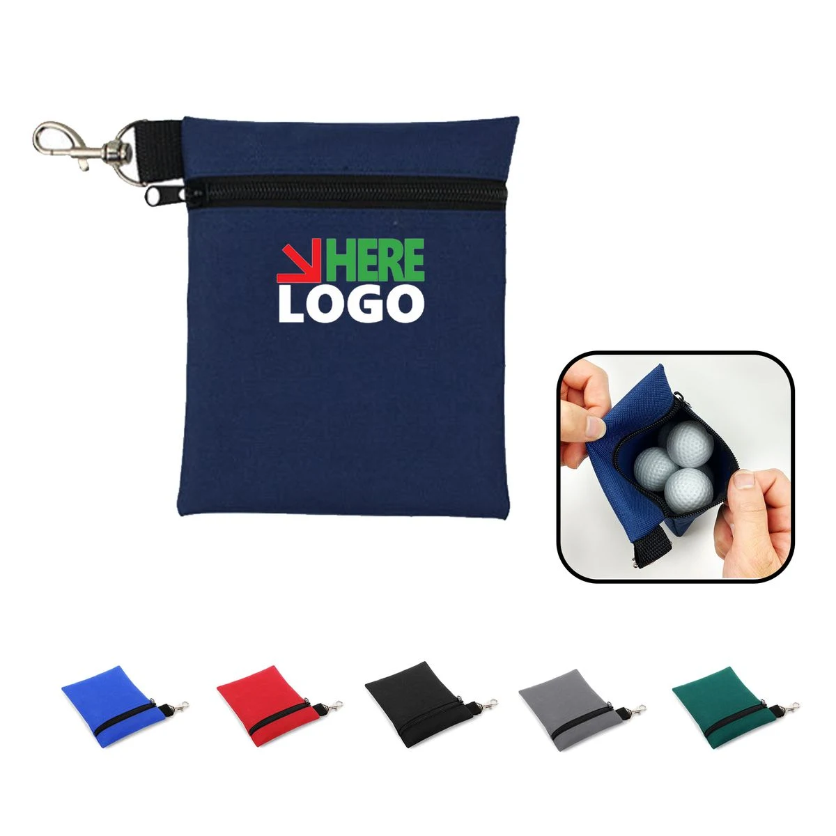 Golf Ball Bag With Carabiner 1