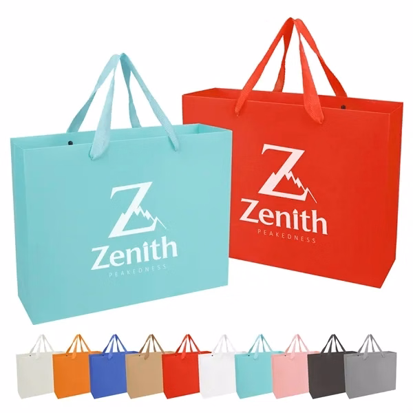 Custom White Cardboard Euro Tote Bag — Eco Friendly Reusable — Retail & Gift Bag