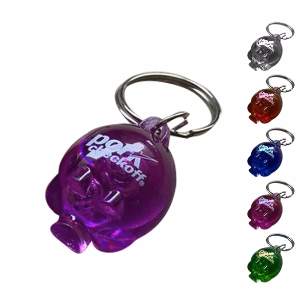 Advertising pig shaped keychain rings