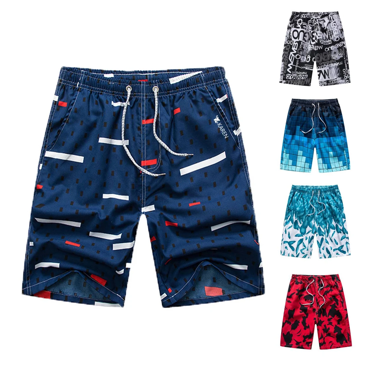 Men's Summer Polyester Quick Dry Beach Shorts 1