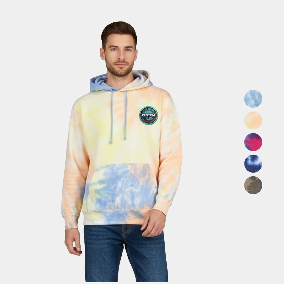 Classic Fleece Ribbed Cuffs Crazy Hooded Sweatshirt 1
