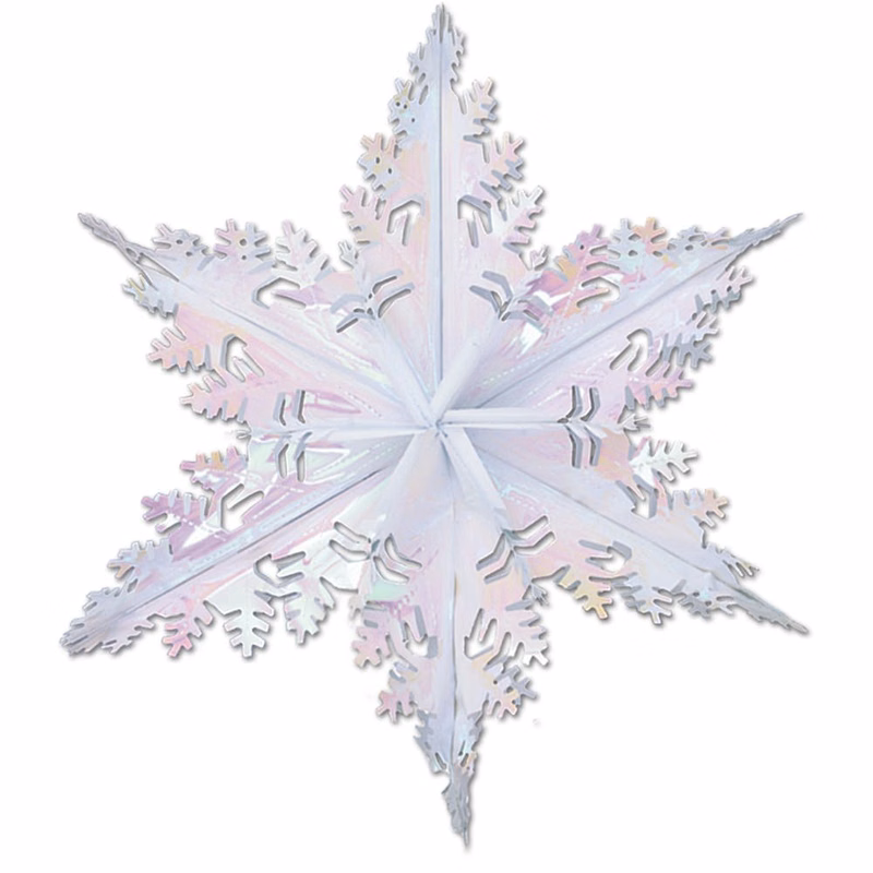 Snowflake Decorations - Opalescent 24"