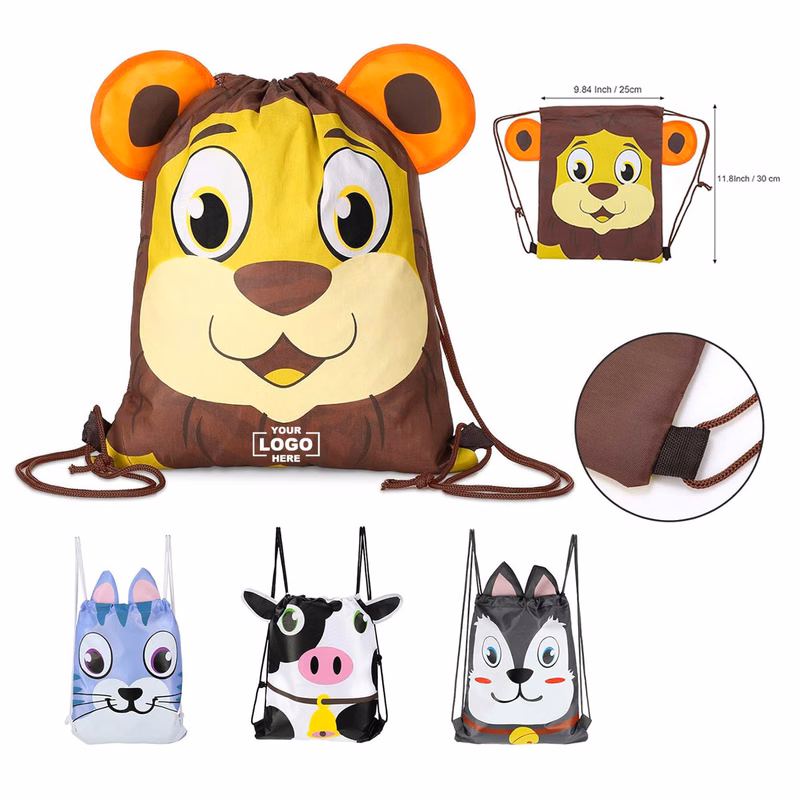 Kid Animals Cartoon Drawstring Backpack