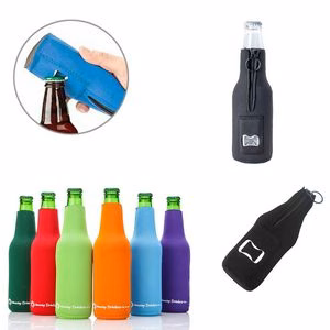 Neoprene Bottle Cooler With Built In Opener