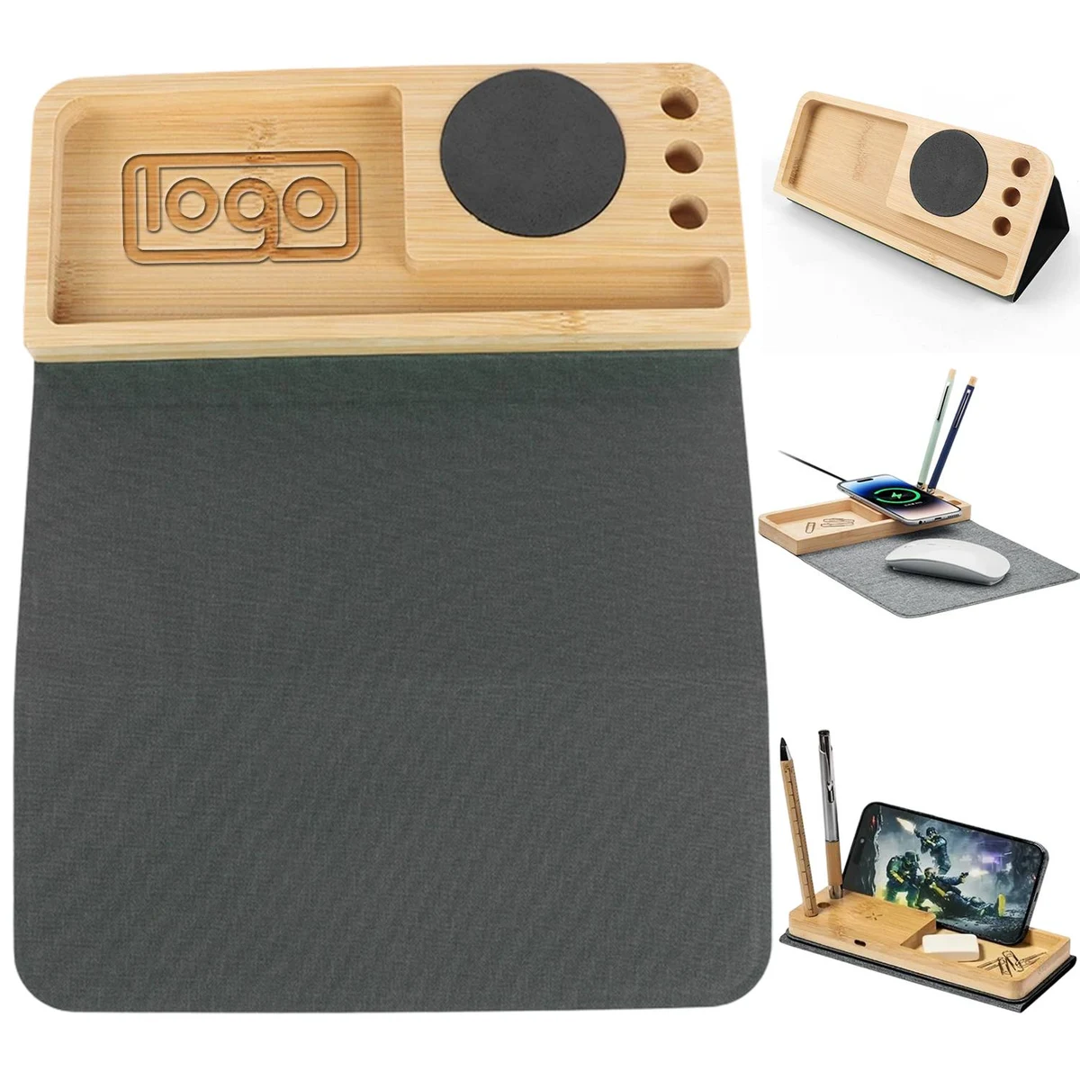 Foldable Wireless Charging Mat w/ Phone Stand 1