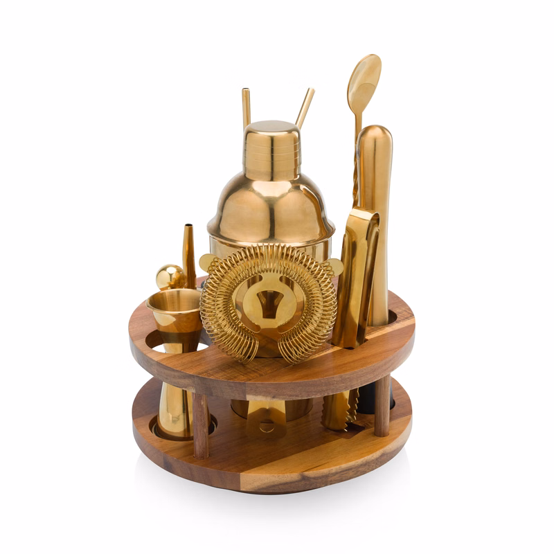Carousel Lazy Susan 13-Piece Bar Tool Set