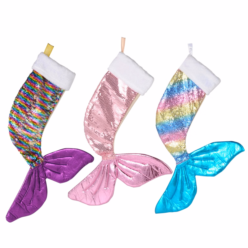 Mermaid Tail Christmas Stocking With Sequin