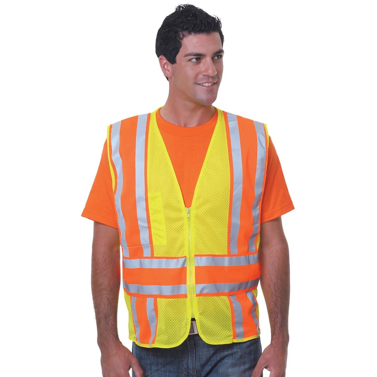 Class 2 USA Made Mesh Safety Zipper Vest with Pockets 1