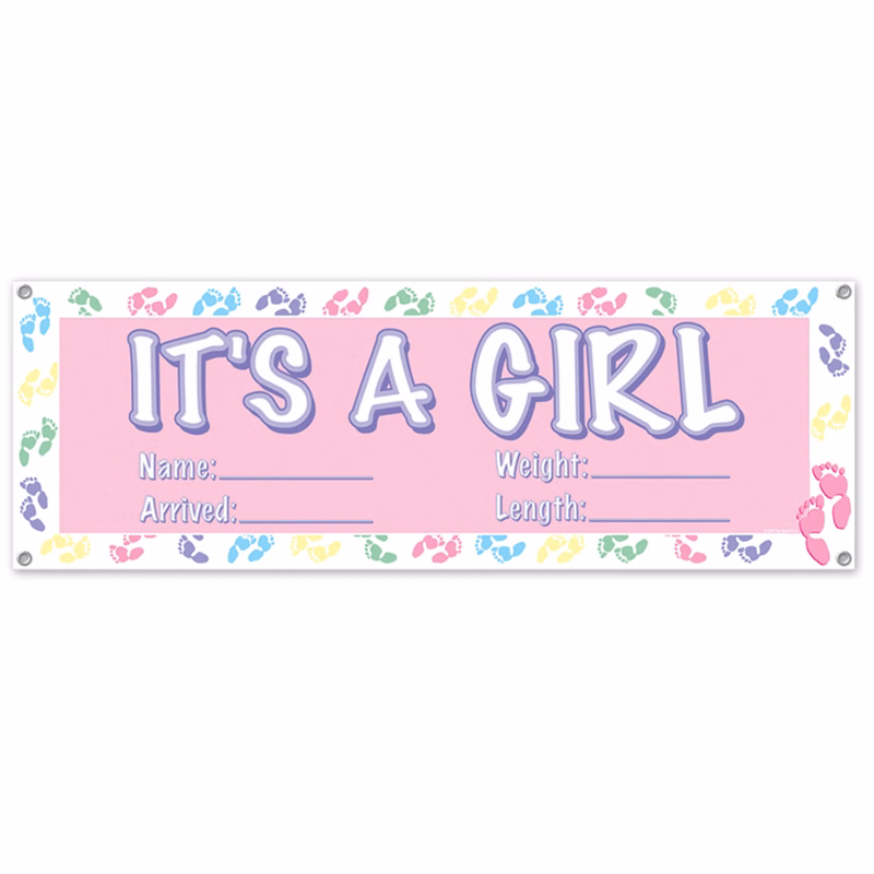 It's A Girl Sign Banner