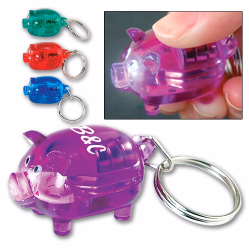Light Up Piggy Keytag