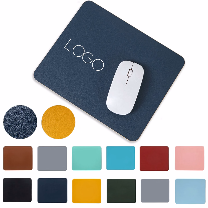 MOQ 50 Dual Sided Leather Mouse Pad Office Gaming Desk Mat