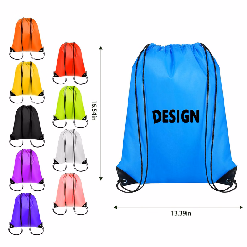 Sport Storage Polyester Drawstring Backpack Bags