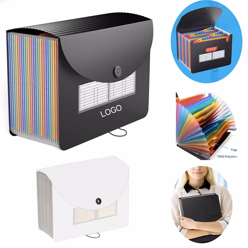 24 Pocket Expanding File Folder With Expandable Cover