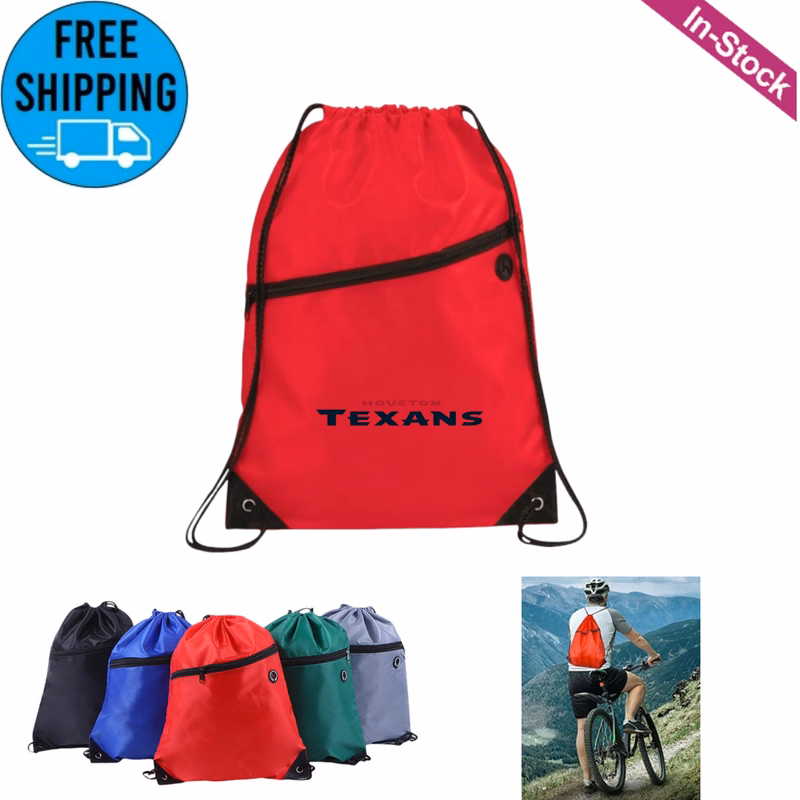 Drawstring Backpack Bag With Front Zipper