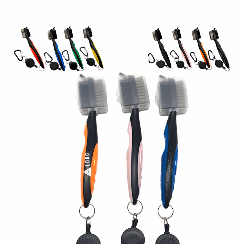 Golf Club Dual-Surface Brush with Fastener