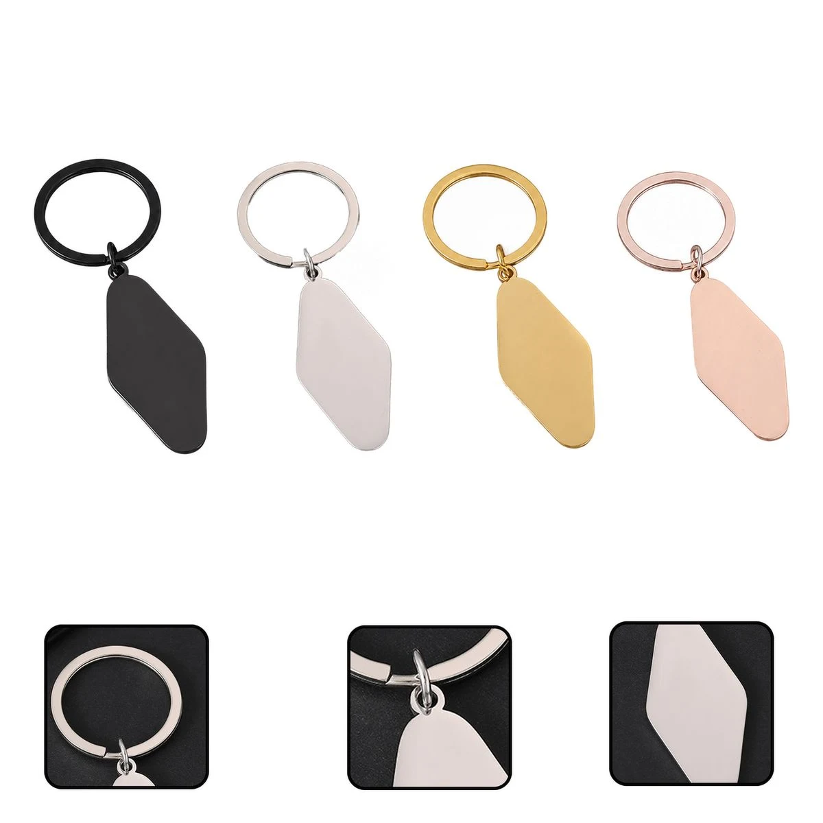 Asymmetrical Blank Tag Keychain 1