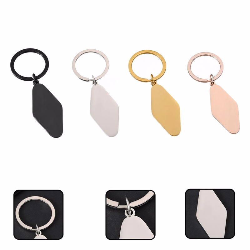Asymmetrical Blank Tag Keychain