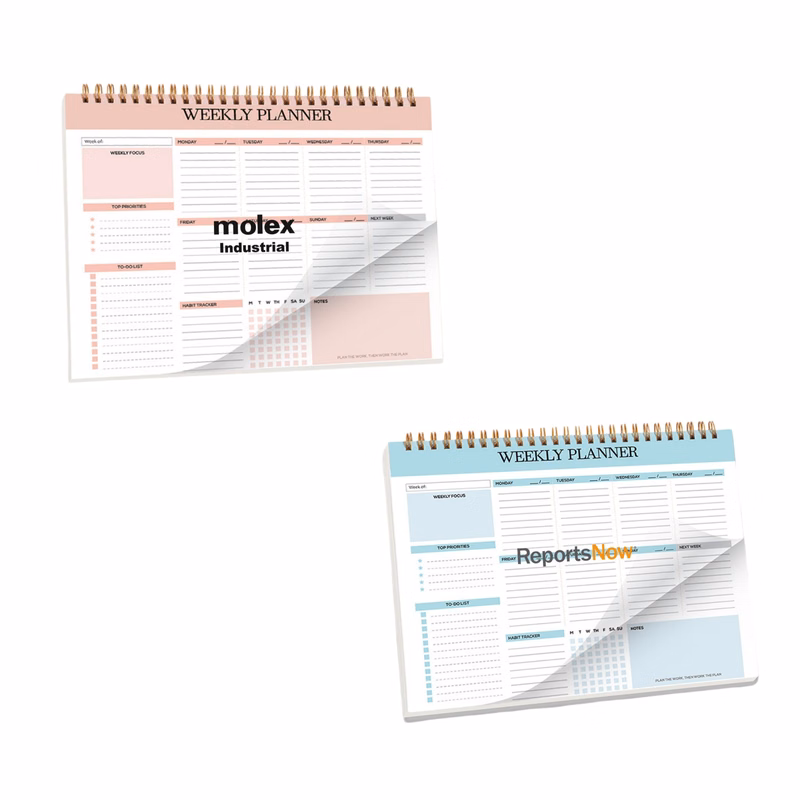 B5 52 Sheets Twin Coil Binding Weekly Planner