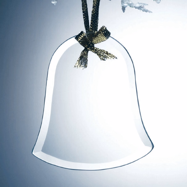 Beveled Jade Glass Ornament - Bell