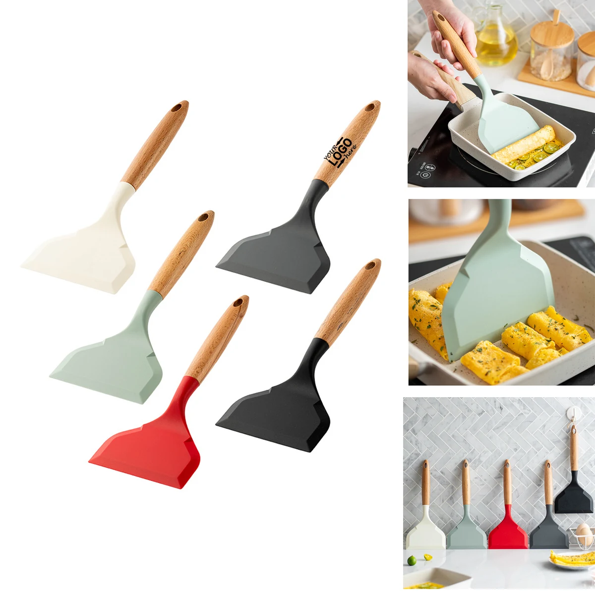 Silicone Spatula With Wooden Handle 1