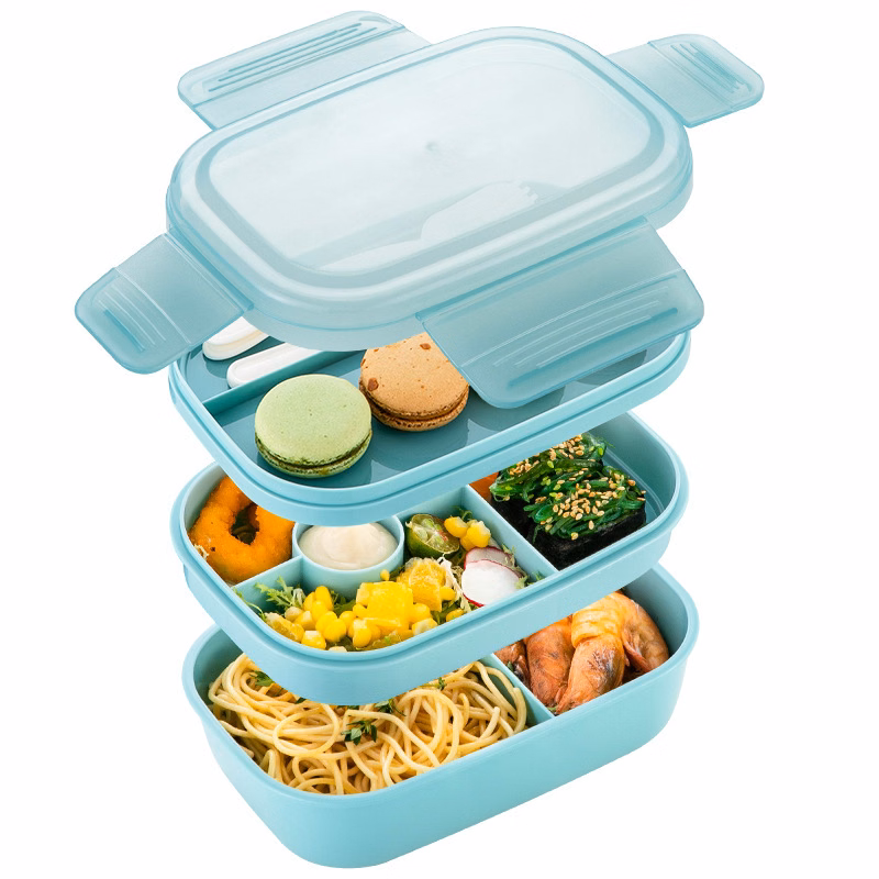 Three-Tier Portable Stackable Bento Lunchbox Container