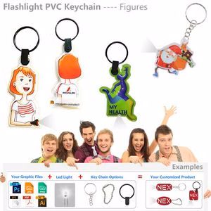 Custom Figure Shaped Keychain LED Flashlight