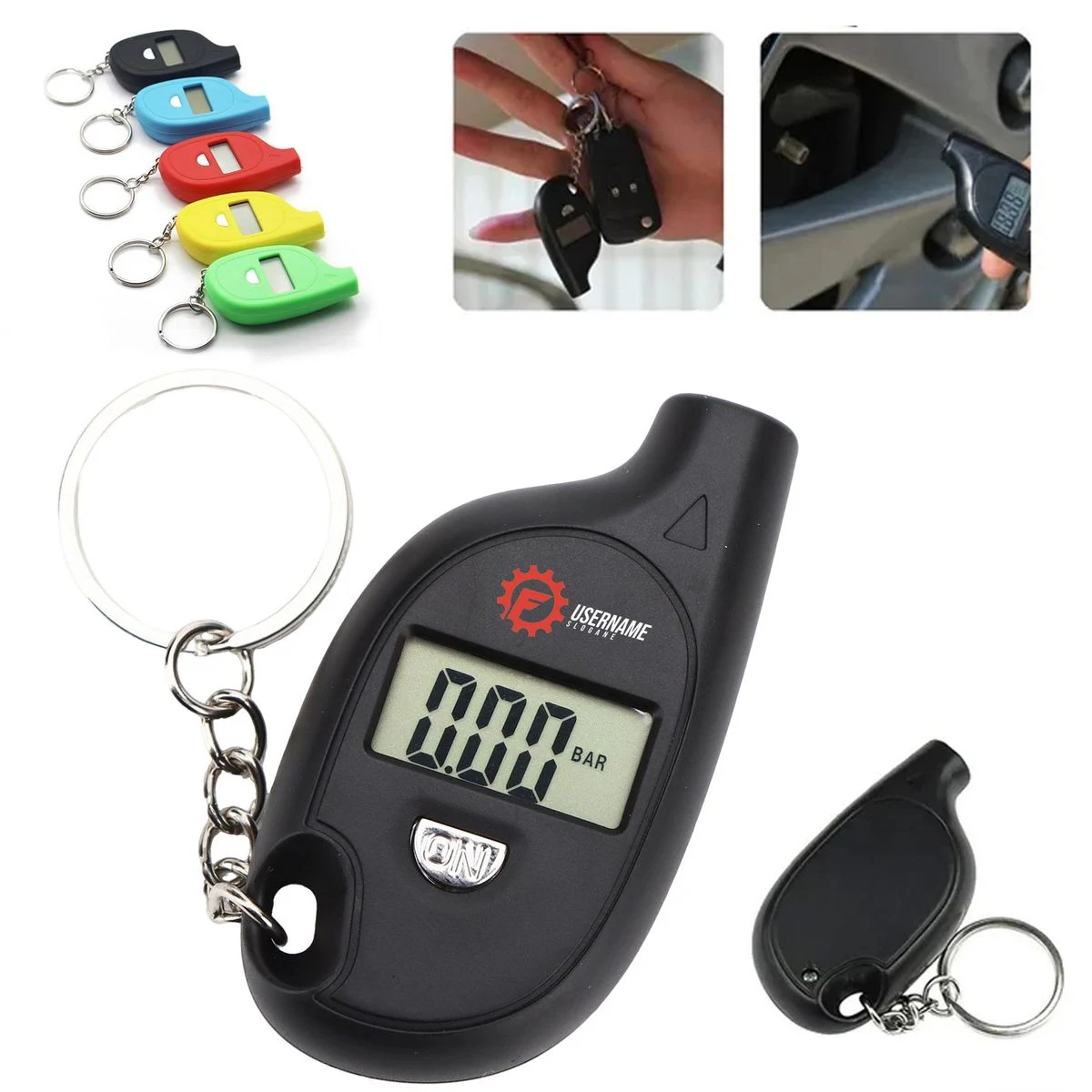 LCD Digital Display Tire Pressure Gauge With Keychain 1