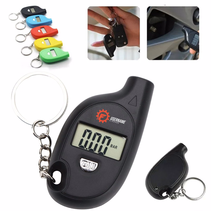 LCD Digital Display Tire Pressure Gauge With Keychain