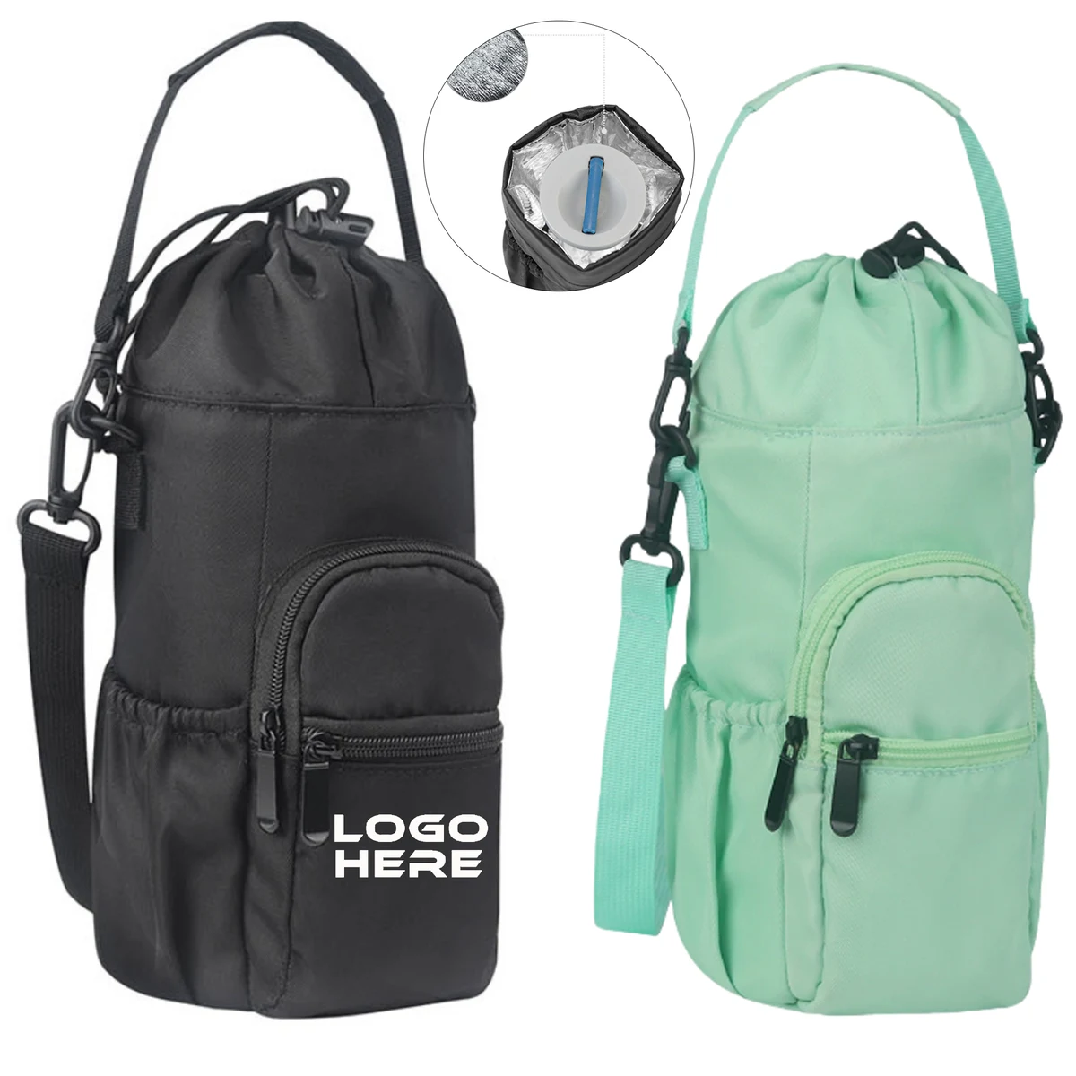 Insulated Water Bottle Holder with Strap 1
