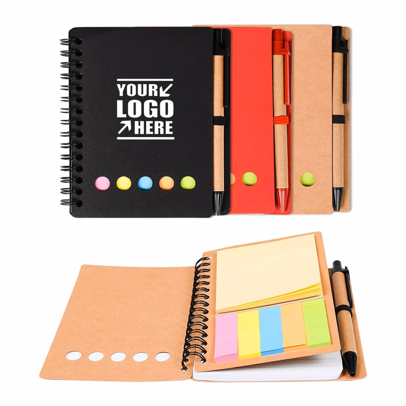Spiral Steno Pocket Notebook Kraft Paper Cover w/Pen