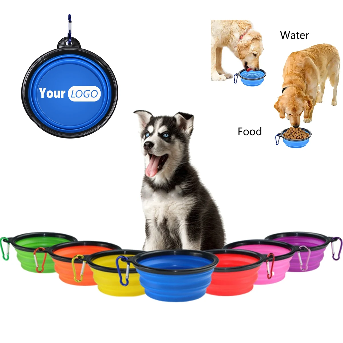 12 OZ Collapsing Pet Bowl for Dogs featuring a Carabiner 1