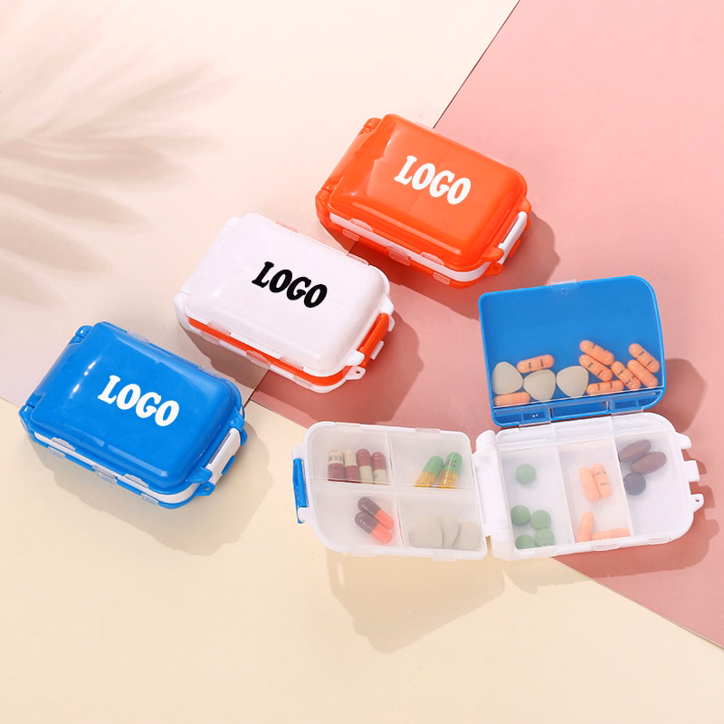 8 Compartments Pill Organizer Portable Pocket Pill Box Dispenser