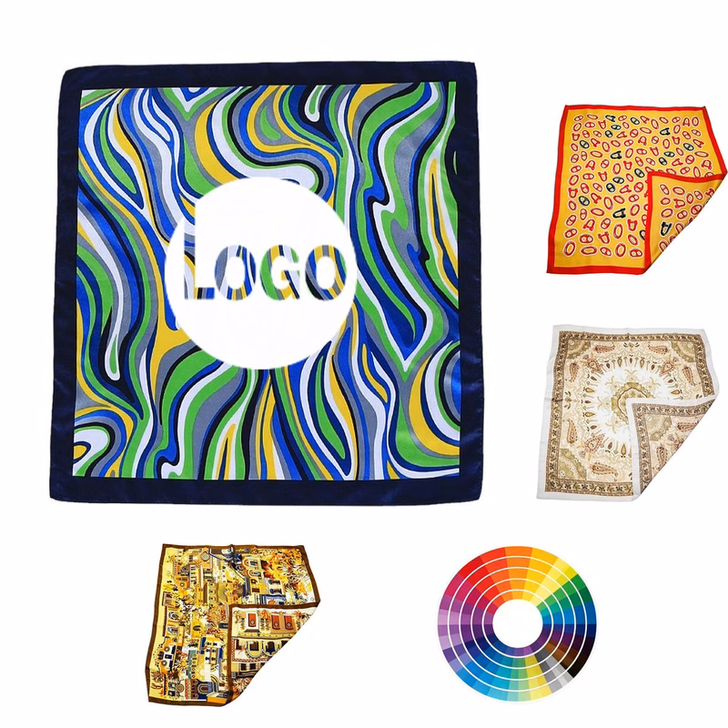 Printed Faux Silk Square Scarf