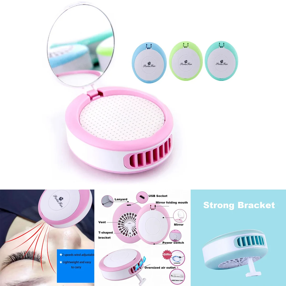 Mini USB Fan with Mirror 1