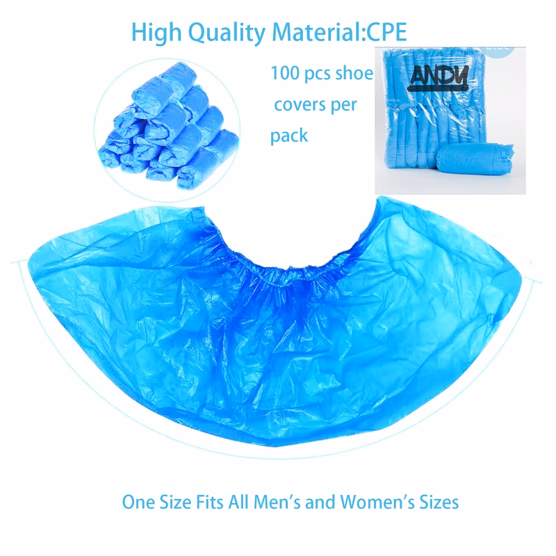 100 Pack Disposable Waterproof Dustproof CPE Shoe Covers