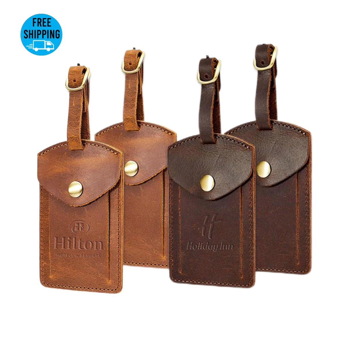 Genuine Leather Luggage Bag Tags 1