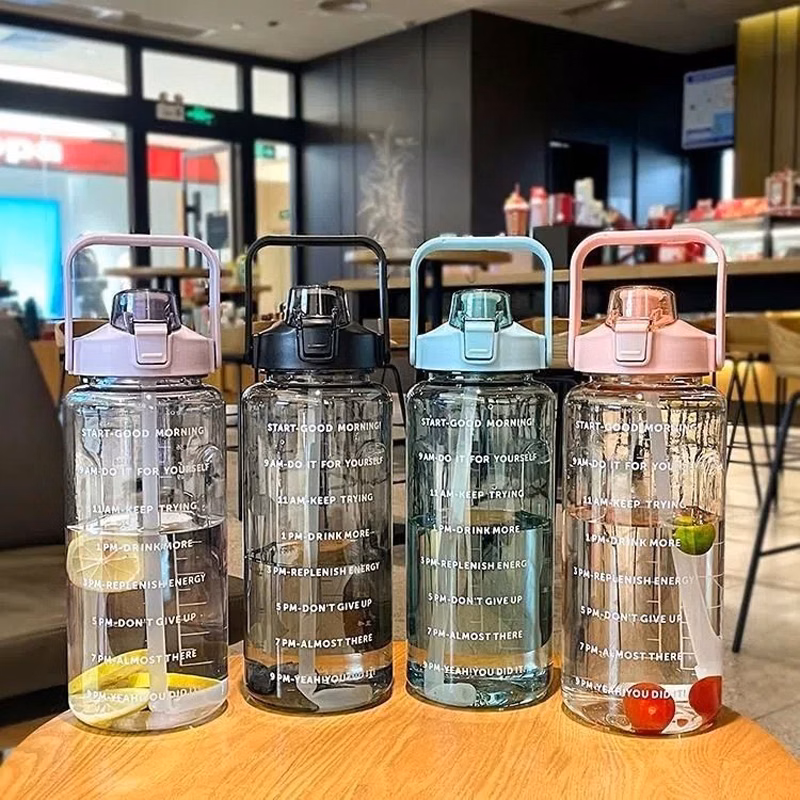 2L Outdoor Sports Water Bottle With Time Marker